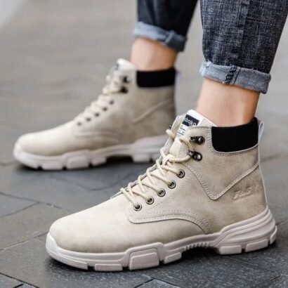 Men’s Beige Suede Ankle Boots